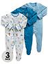 mamas-papas-baby-boys-3-pack-alphabet-sleepsuits-bluefront