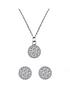 the-love-silver-collection-sterling-silver-cubic-zirconia-cluster-round-stud-earrings-and-pendant-setfront