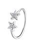 the-love-silver-collection-sterling-silver-double-star-cubic-zirconia-ringfront