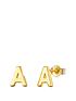 the-love-silver-collection-18ct-alphabet-initial-stud-earringsfront