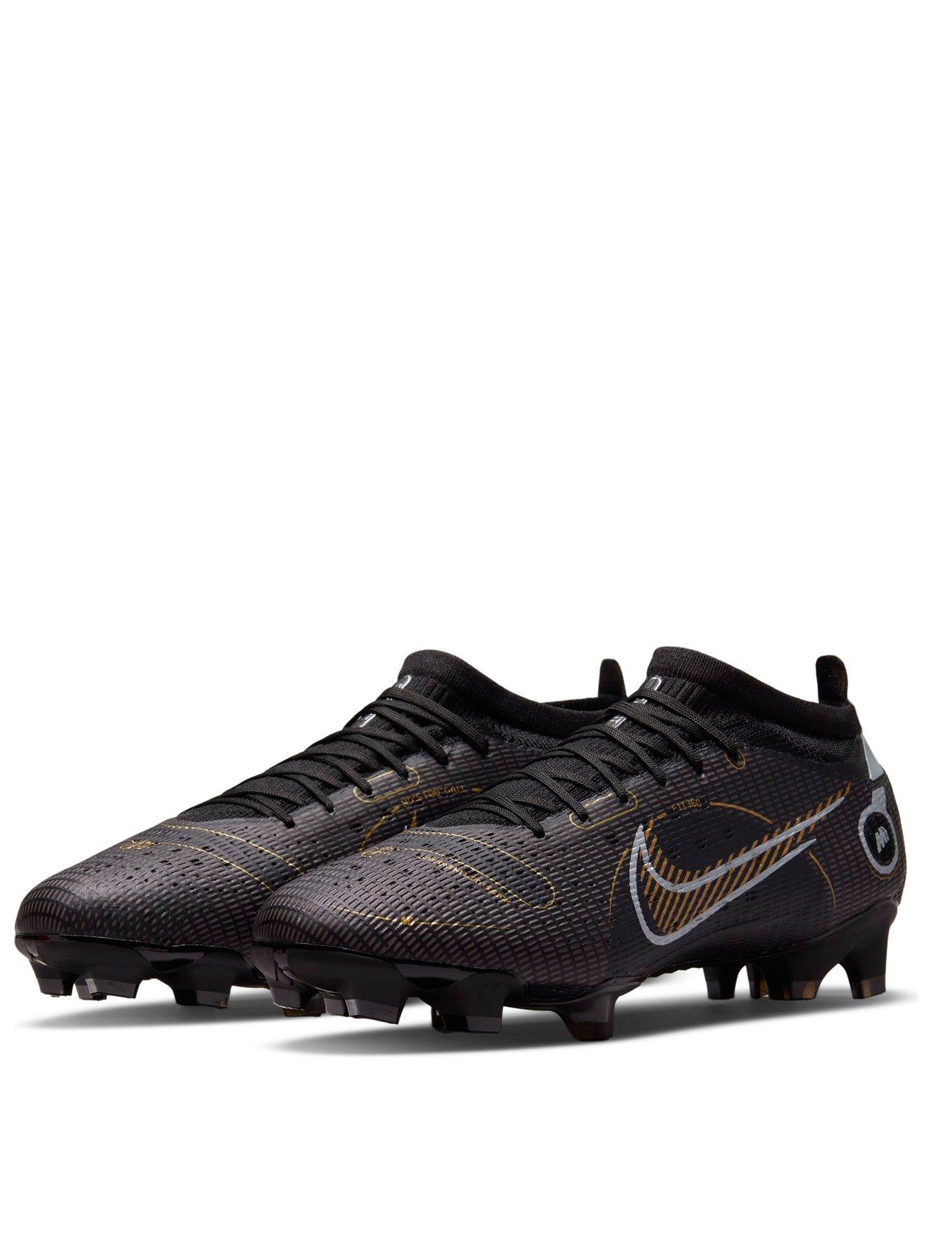 plain black football boots