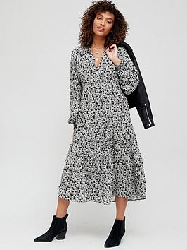 v-by-very-shirred-detail-tiered-midi-dress-floral