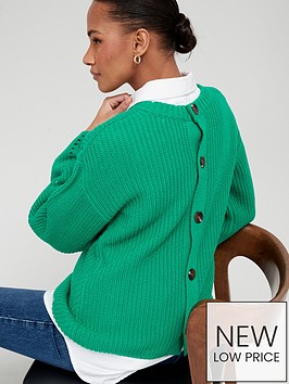 v-by-very-knitted-button-back-ribbed-jumper-bright-green