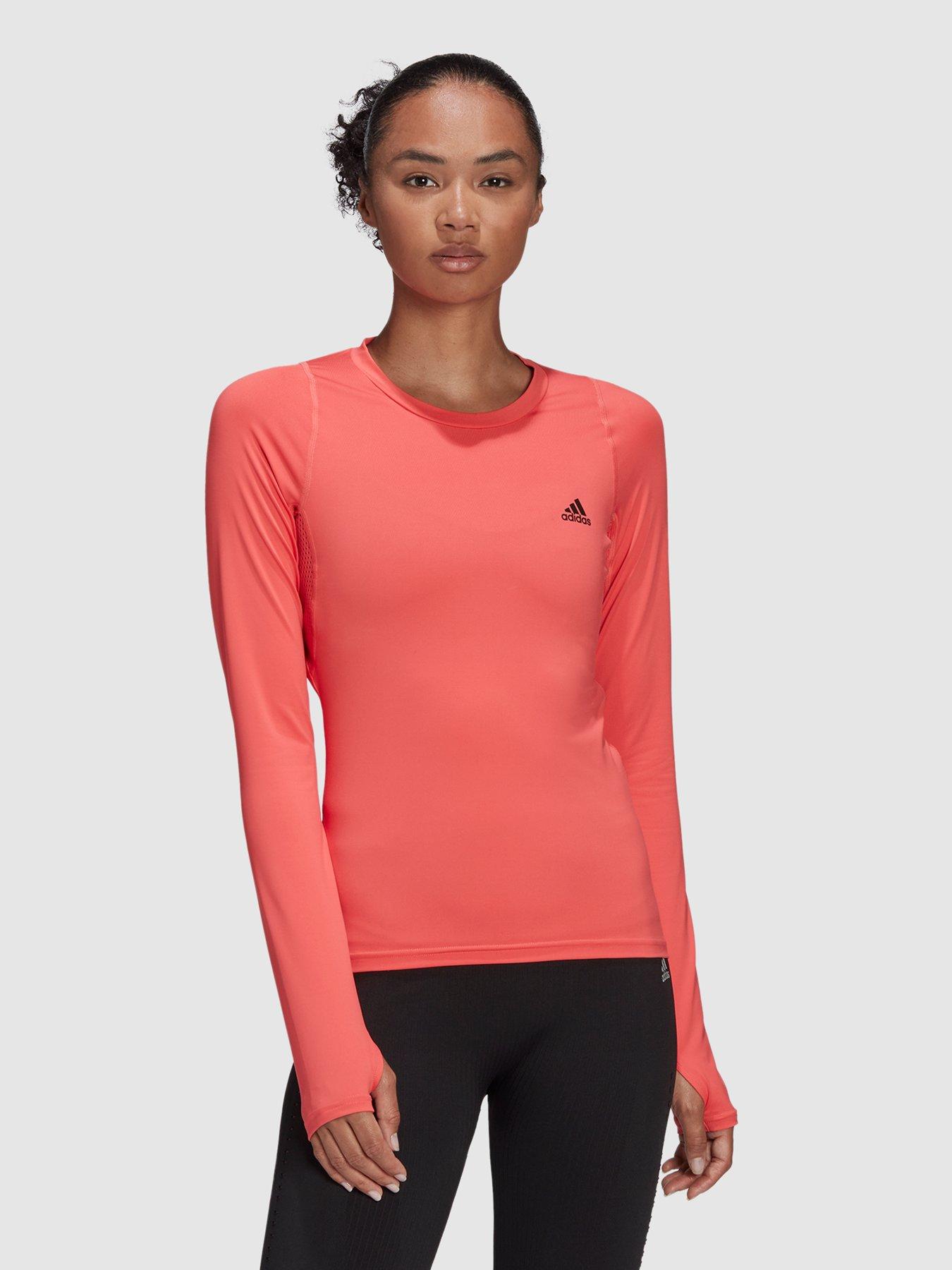 adidas pink top long sleeve