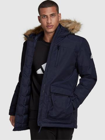 Parkas Coats Jackets Men, Mens Navy Parka Coats With Fur Hood