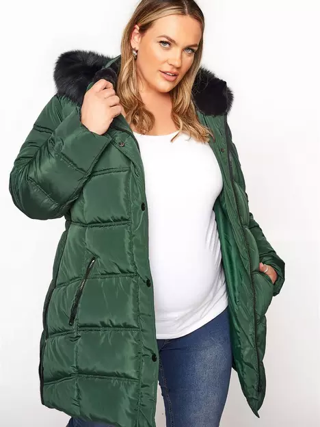prod1090897316: Yours Bump It Up Maternity Side Zips Coat - Midnight Green