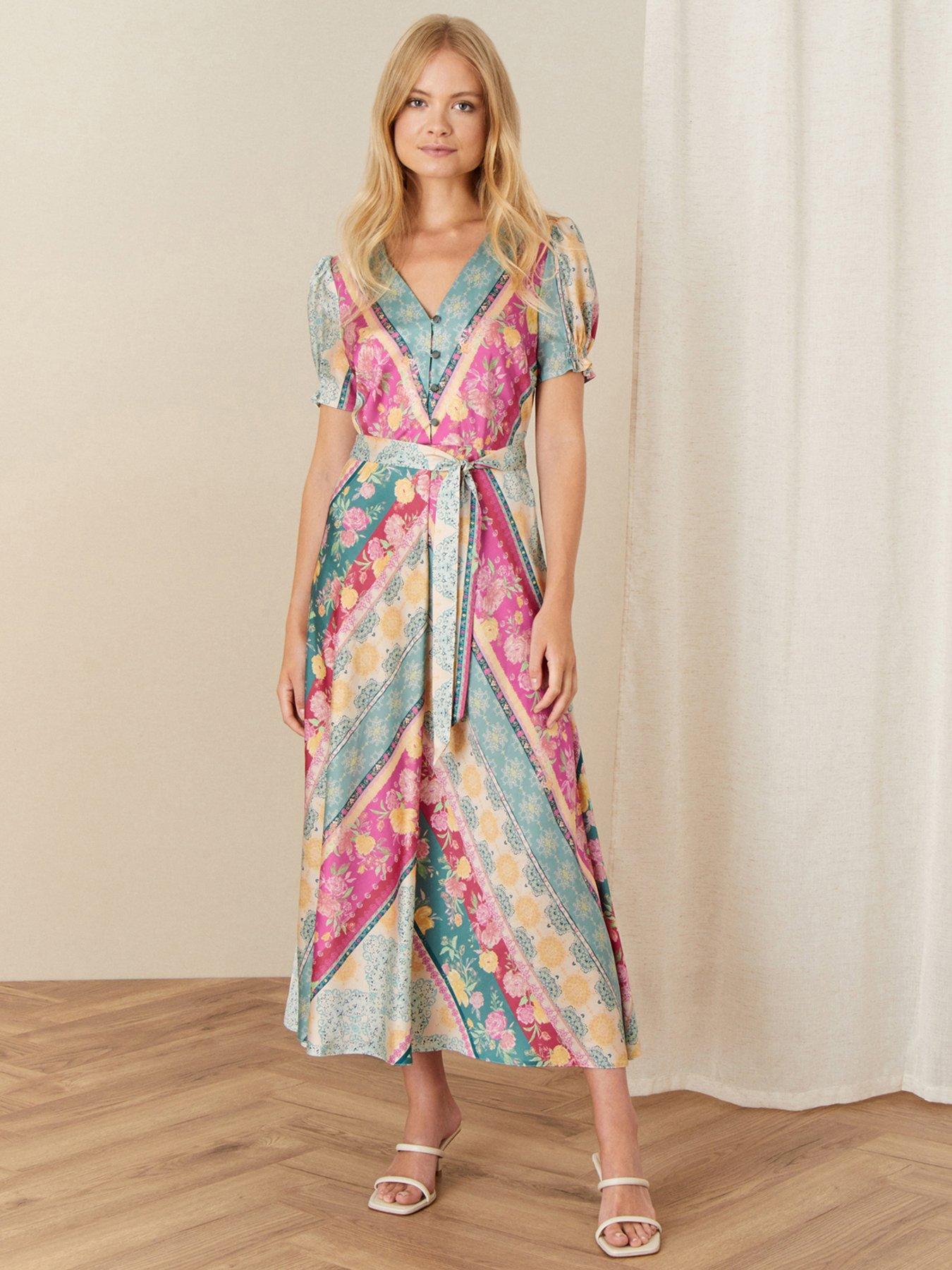 monsoon hayley button through tea dress