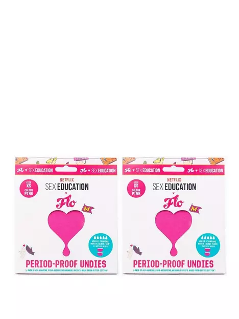 prod1090863959: Bundle of 2 FLO x Netflix Sex Education Period-Proof Undies - Pink
