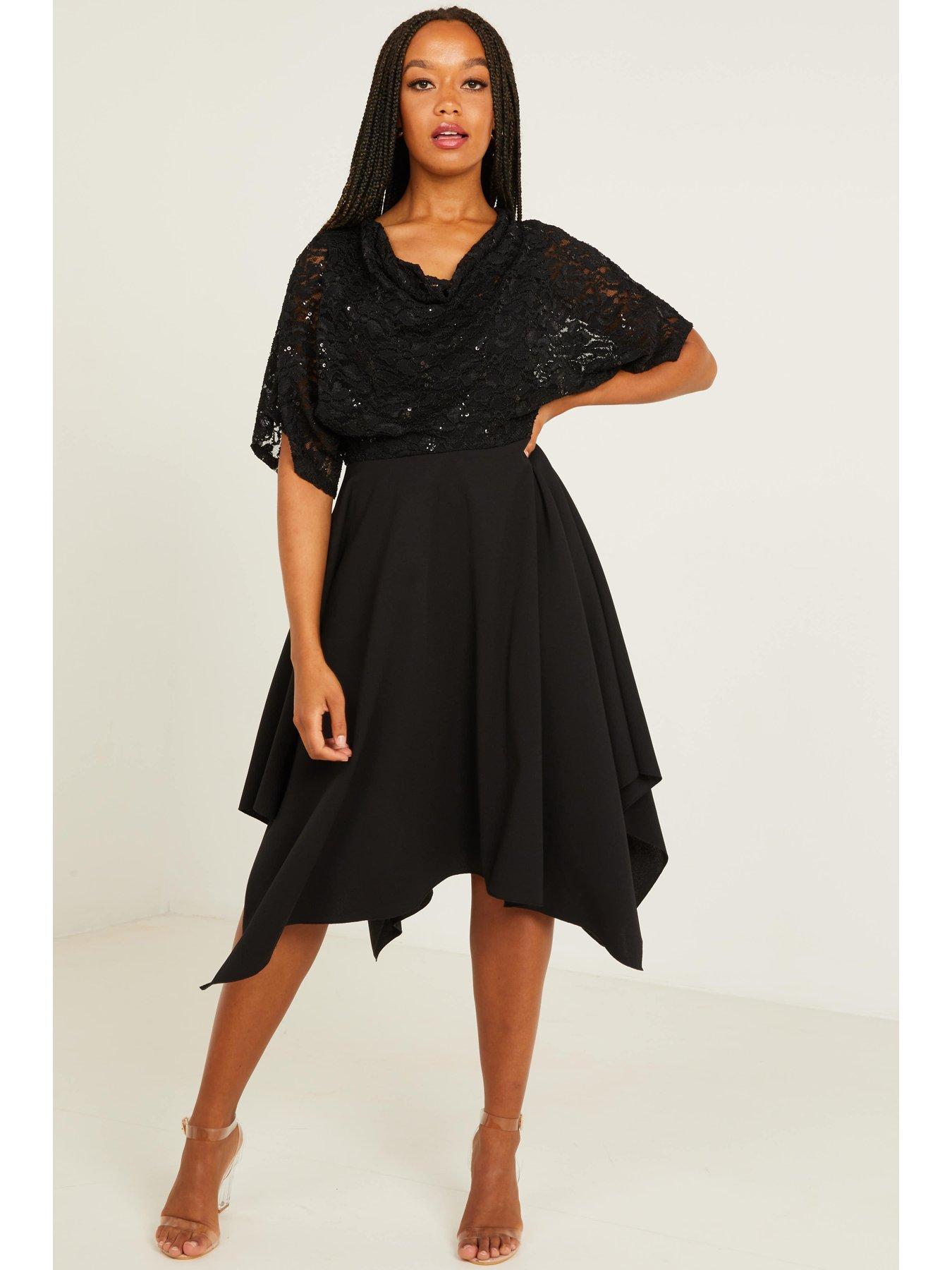 quiz black batwing dress