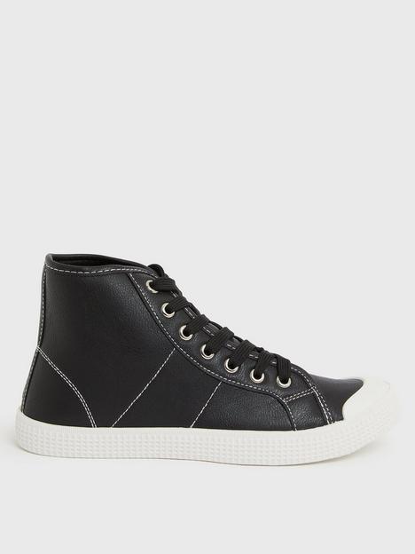 new-look-lack-lace-up-high-top-trainers