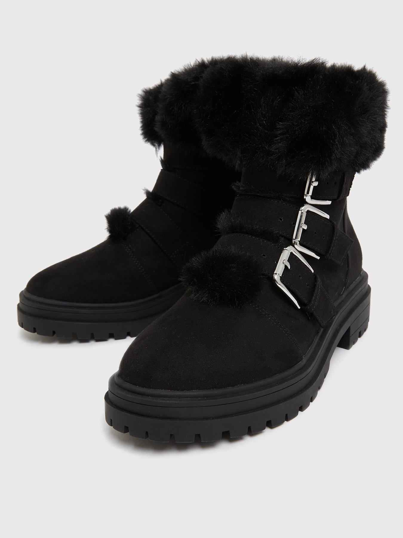 new look fur boots