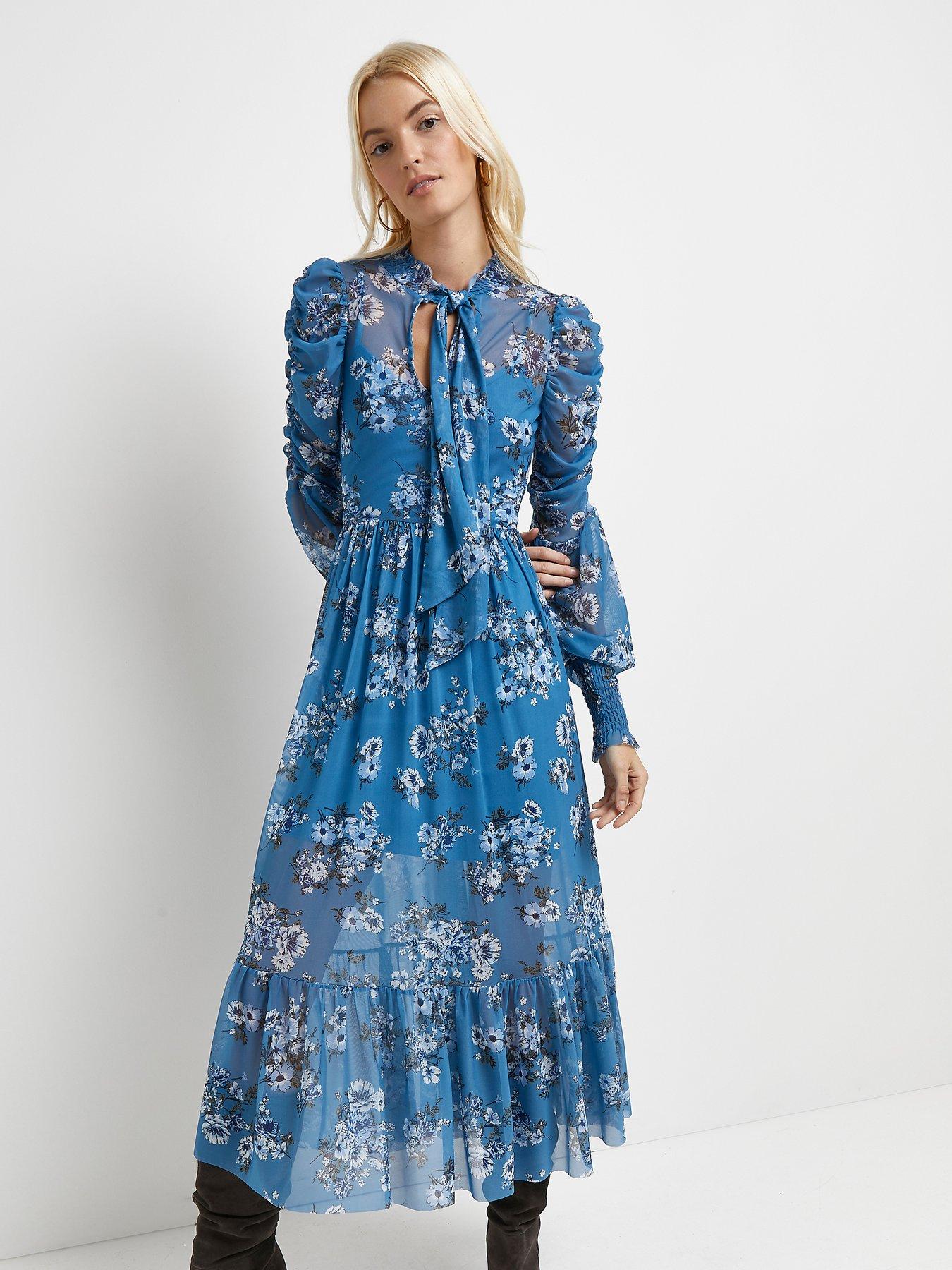 river island blue dress