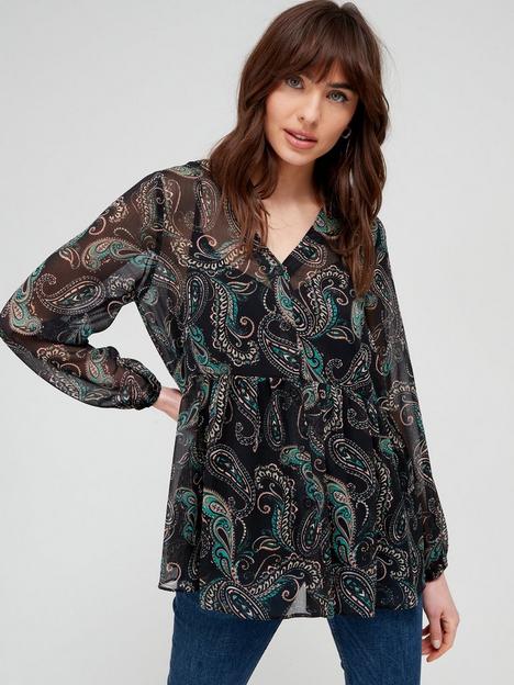 v-by-very-button-detail-drop-hem-blouse-with-cami-top-paisley-print