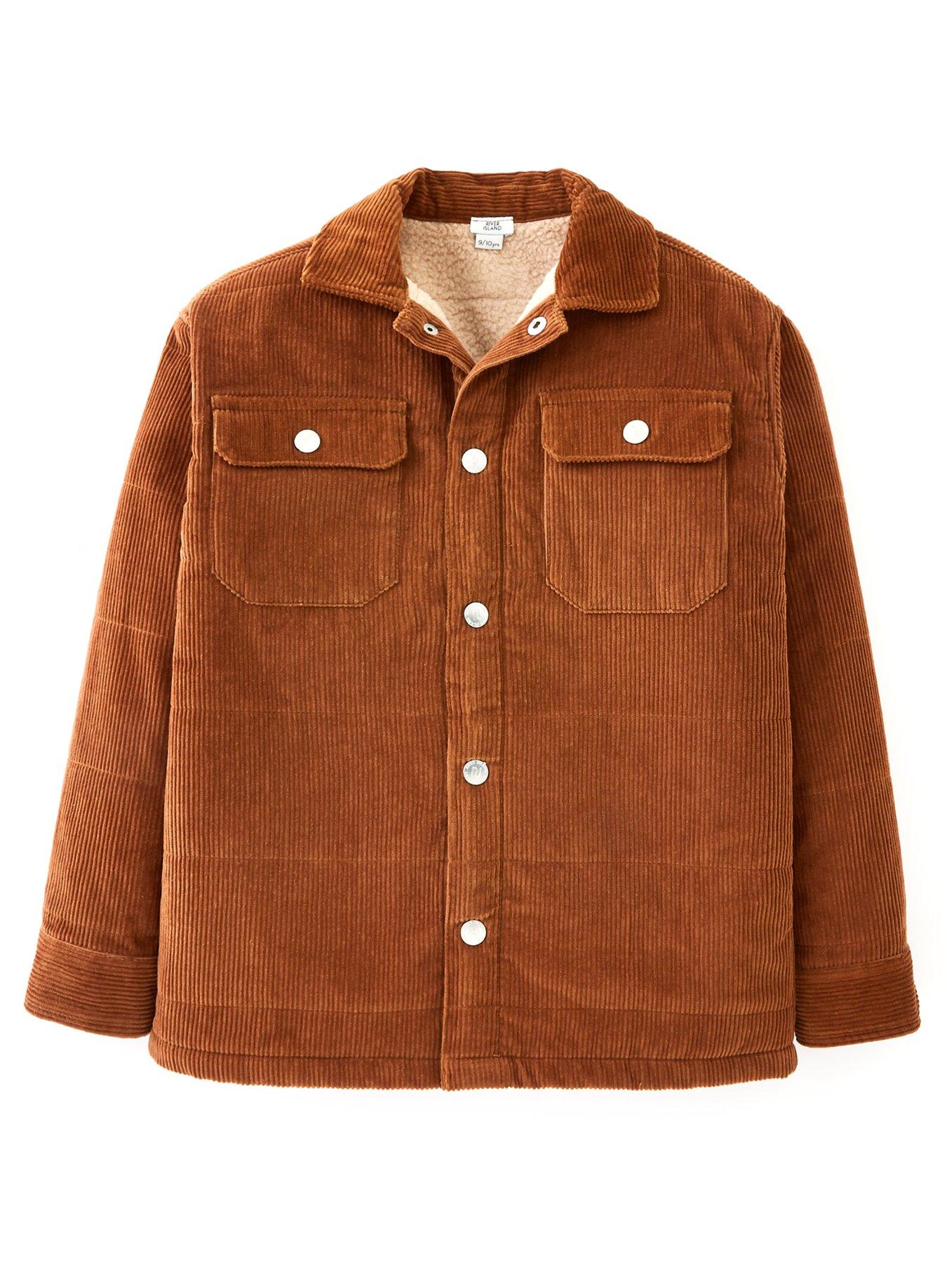 borg lined corduroy overshirt