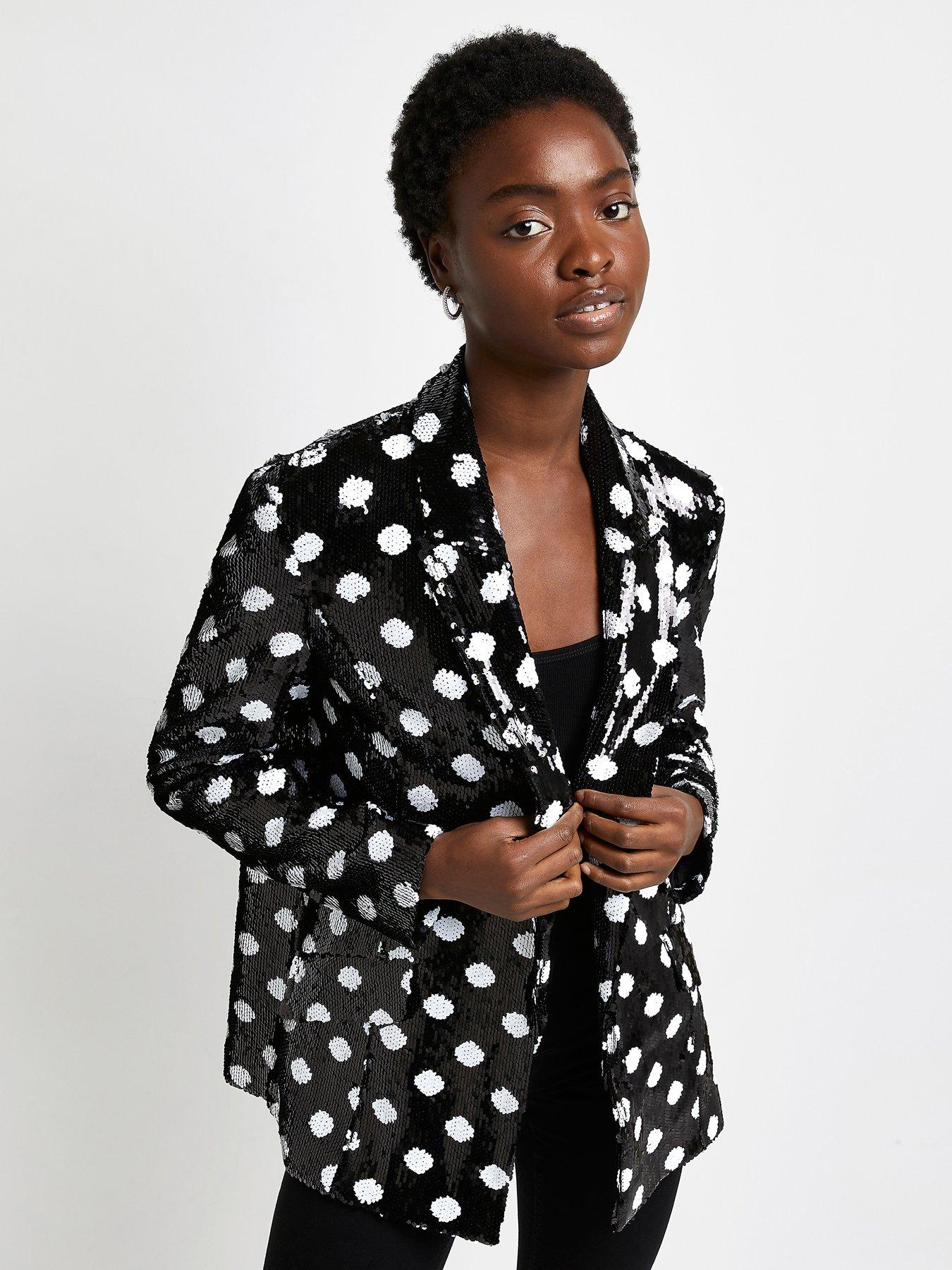 river island polka dot coat