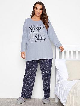 yours-yours-star-slogannbsppyjama-set-blue