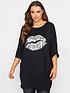 yours-yours-oversized-foil-lips-t-shirt-blackfront
