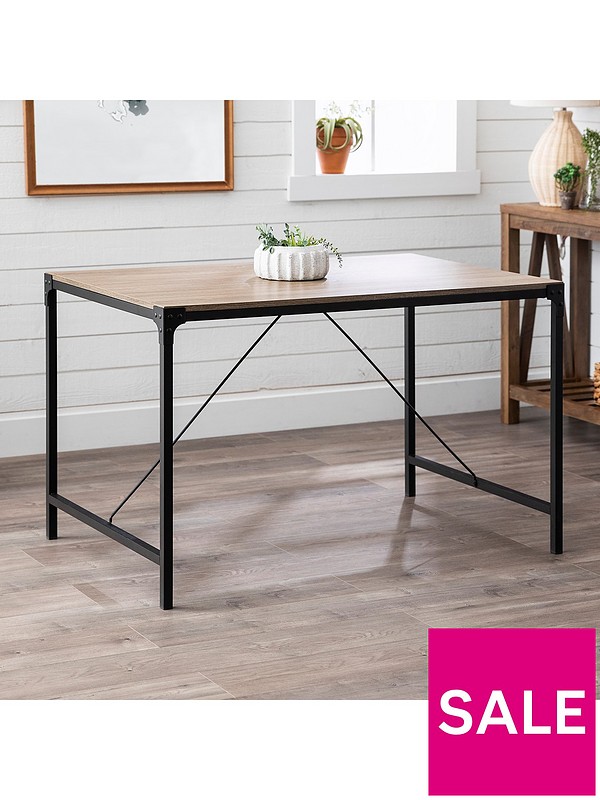 Lisburn Designs Peters Dining Table, Madeline Angle Iron And Wood Dining Table