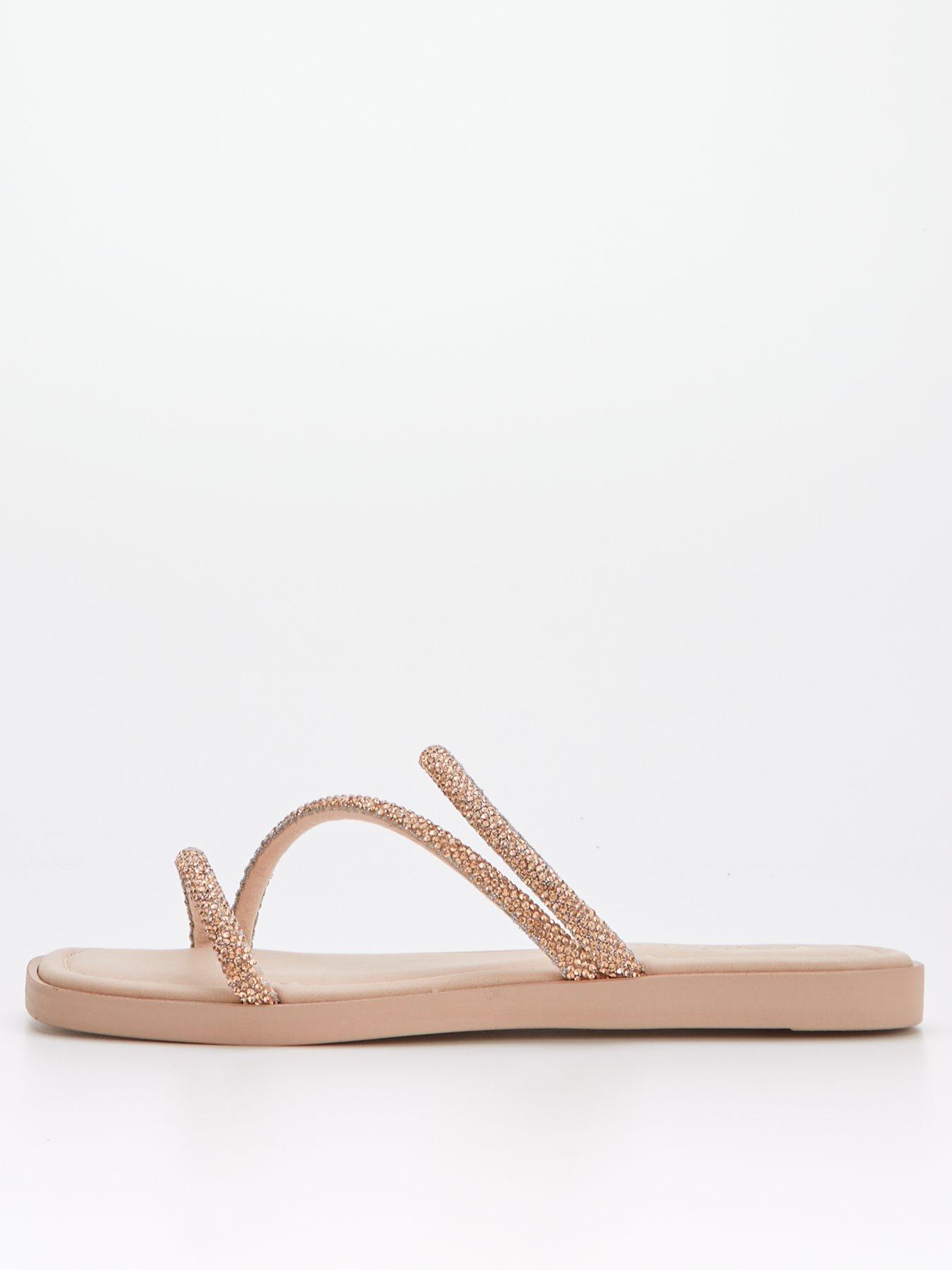 wide width rose gold sandals