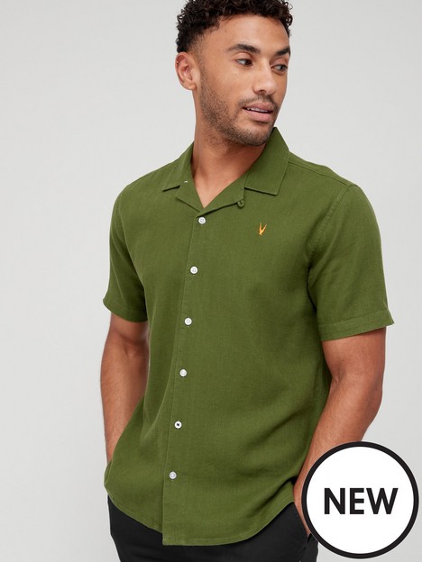 very-man-plain-linen-shirt-khaki