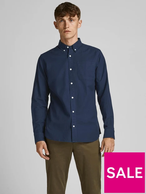 prod1091033674: Brook Smart Oxford Shirt - Navy Blazer