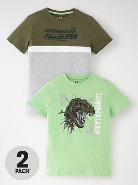 v-by-very-boys-2-pack-dino-cut-and-sew-t-shirts