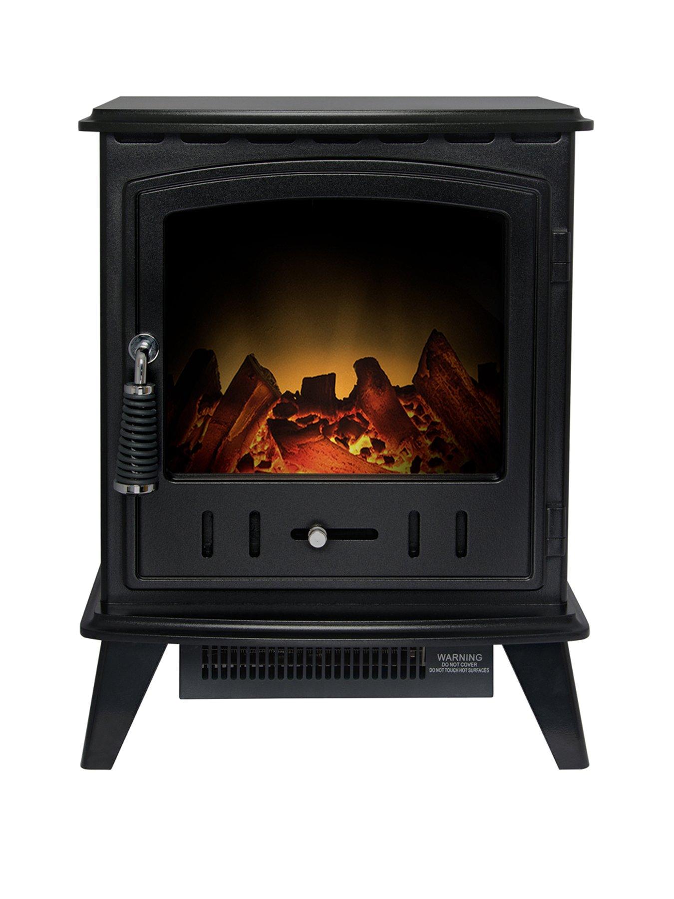 Adam Greenwich Textured Stone Surround with Chrome Eclipse Electric