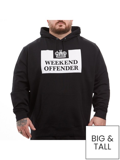 weekend-offender-plus-size-printed-hoodie-black