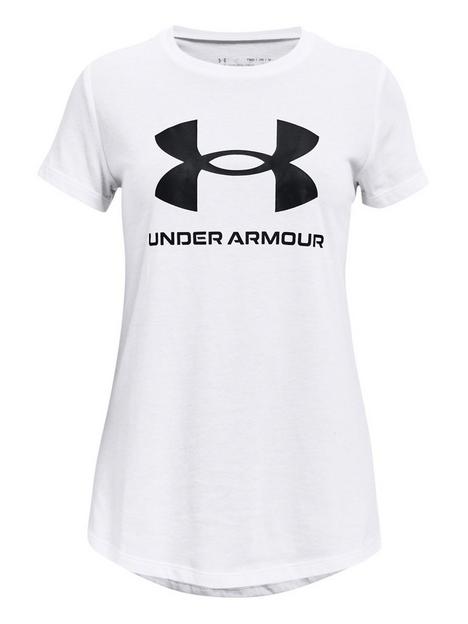 under-armour-girls-sportstyle-large-logo-t-shirt-whiteblack