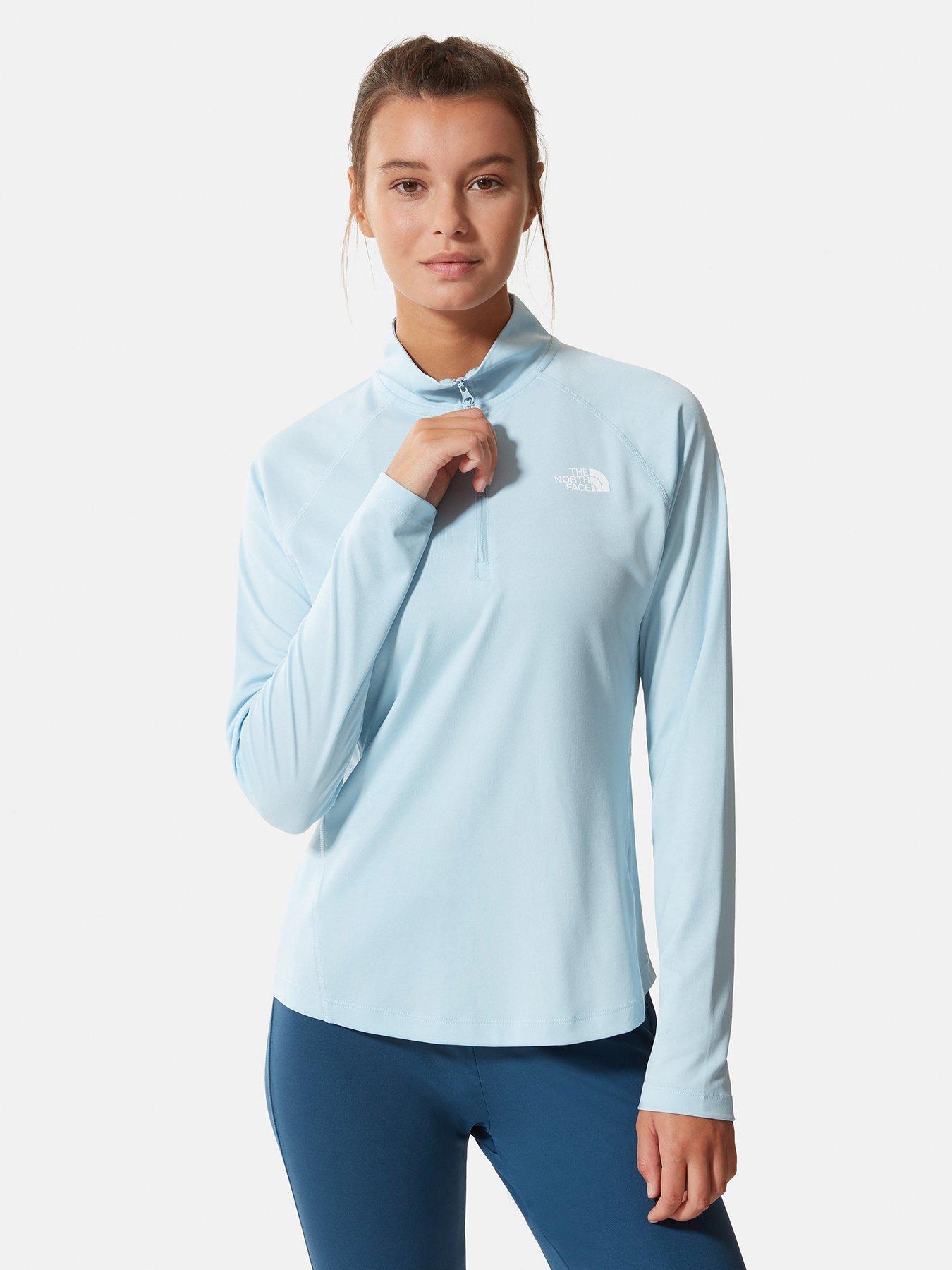 north face quarter zip blue