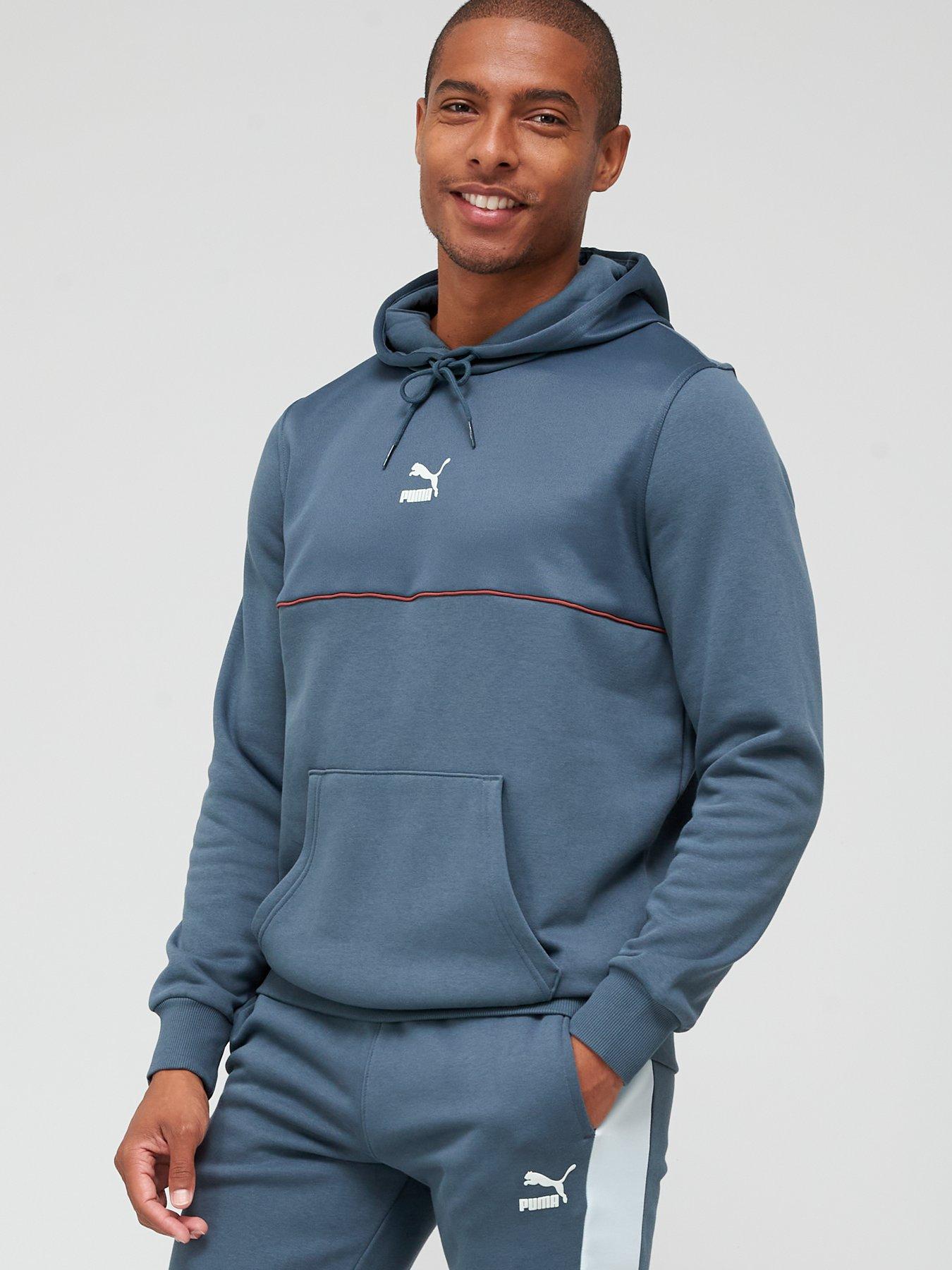 puma core logo overhead hoodie blue