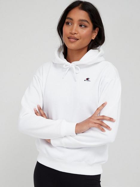 champion-small-logo-hooded-sweatshirt-white