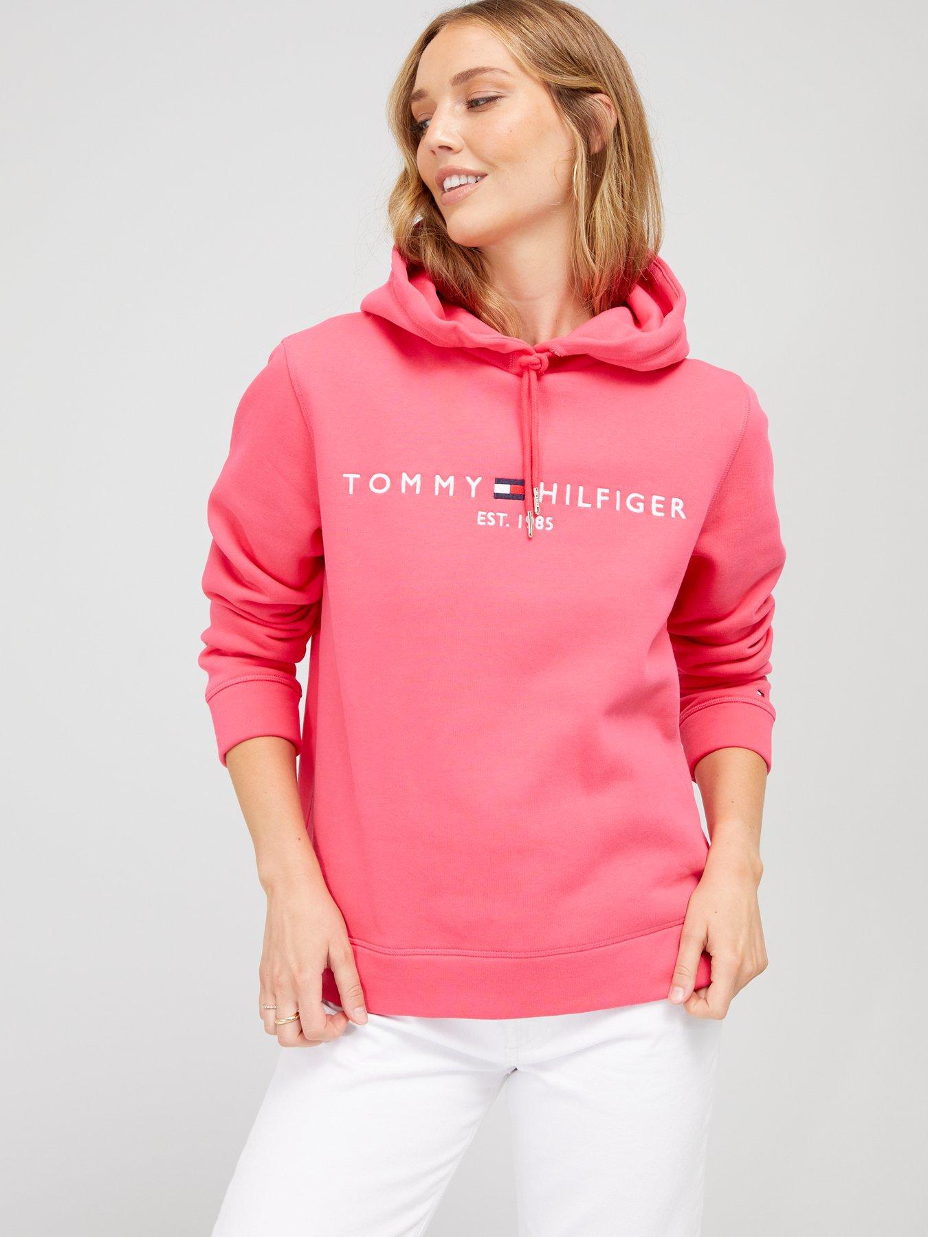 red tommy hilfiger hoodie women's