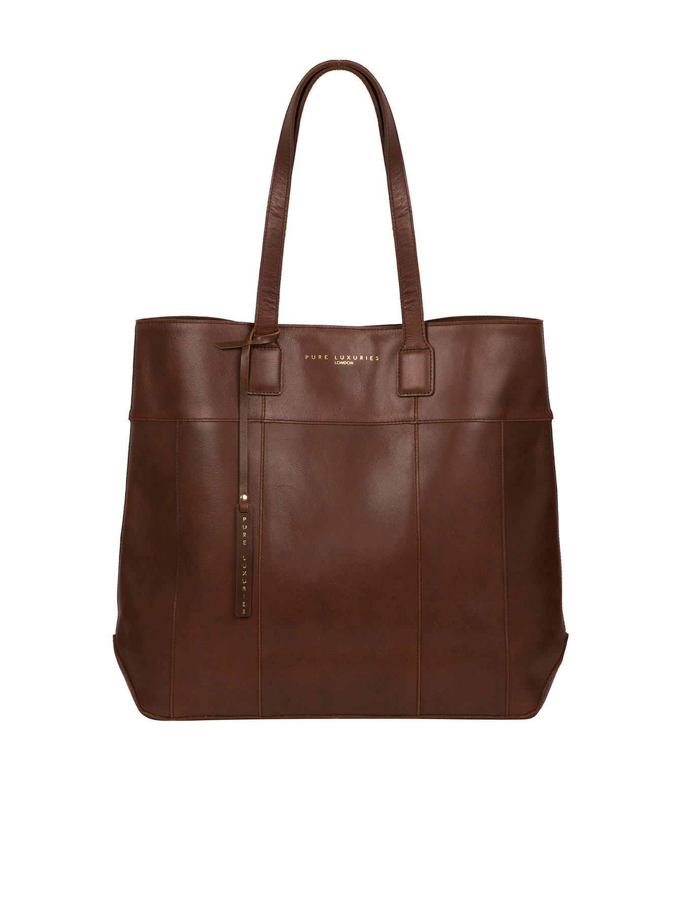joules brown molton suede tote bolsa