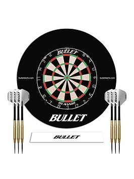 bullet-large-darts-tournament-set-includes-dartboard-6-steel-darts-eva-surround-ring-throwing-line-black