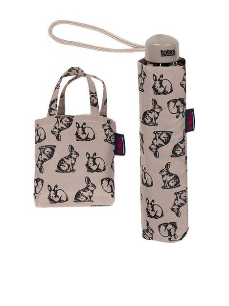 totes-supermini-rabbit-print-umbrella-amp-matching-bag-in-bag-shopper