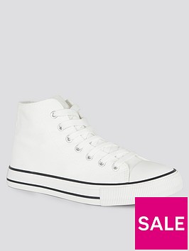 new-look-white-canvas-high-top-trainers