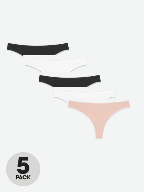 new-look-5-pack-mink-white-and-black-thongs