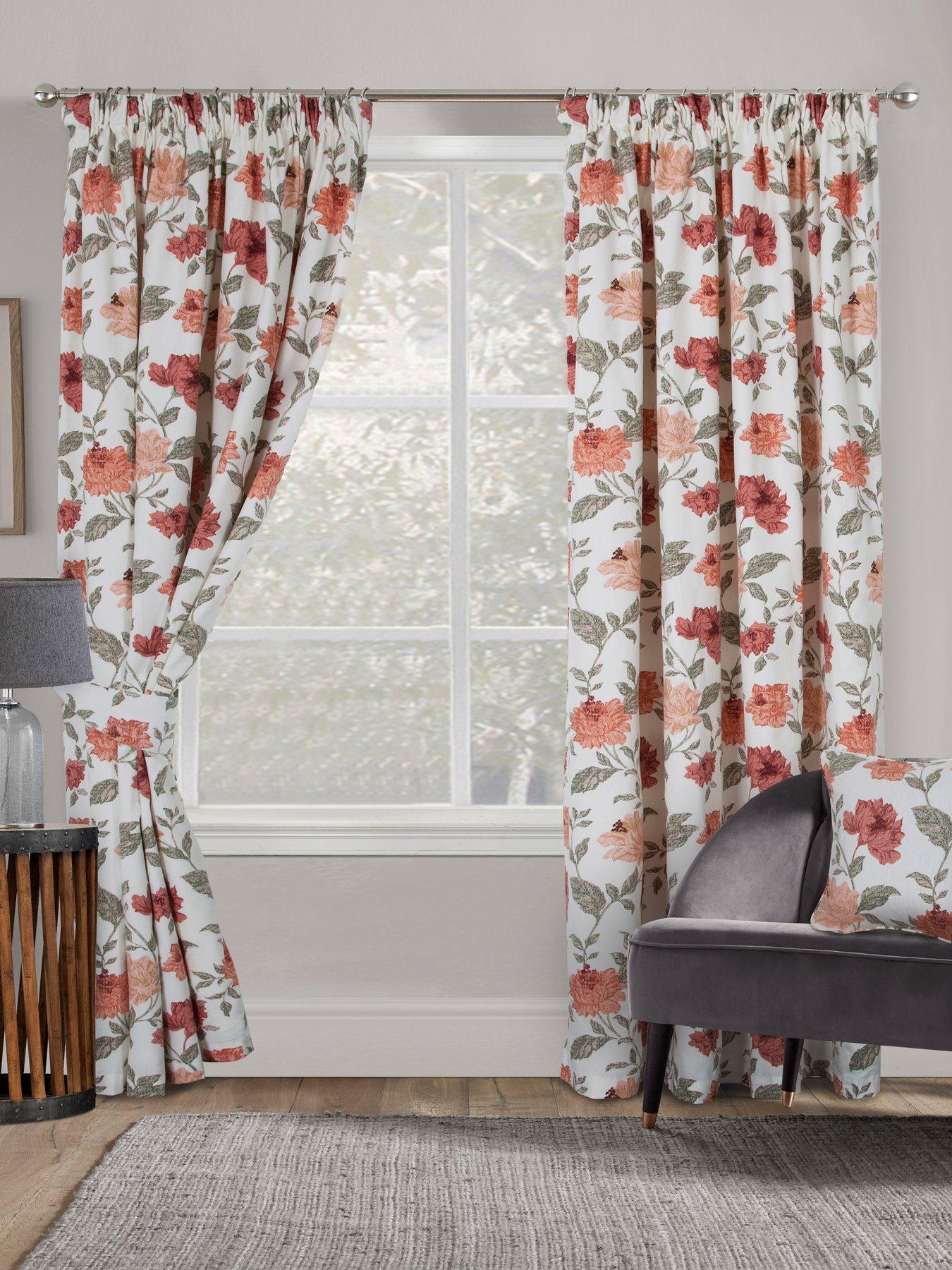 Silky Kelly Golden Black Half Damask Floral Flock With Plain Design Eyelet Ringtop Window Curtains With Tie Backs 66x72, Kelly Gold