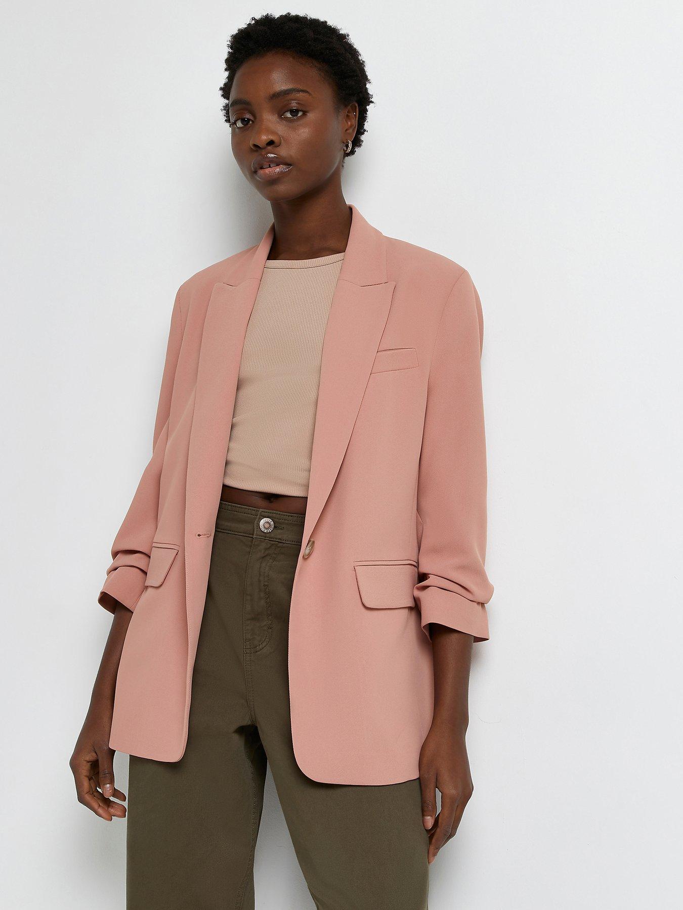 river island pink coat