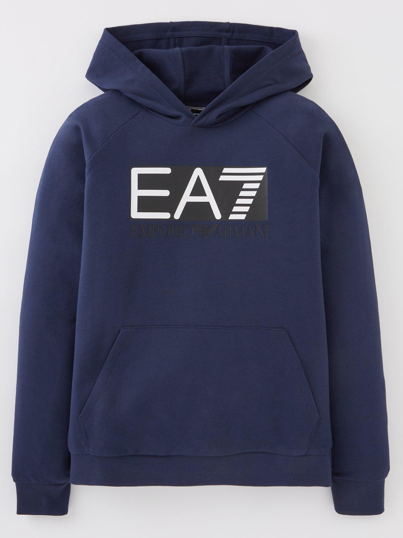 emporio armani ea7 core logo crop hoodie