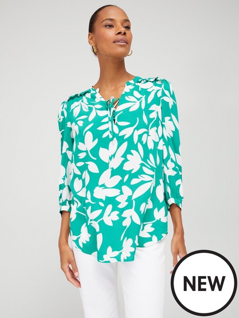 v-by-very-tie-neck-blouse-green-floral