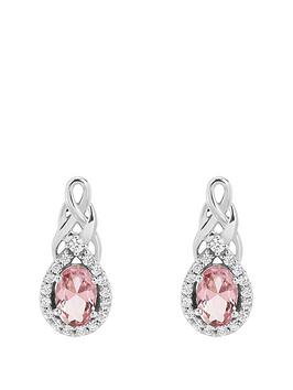 the-love-silver-collection-sterling-silver-entwined-morganite-cubic-zirconia-stud-earrings