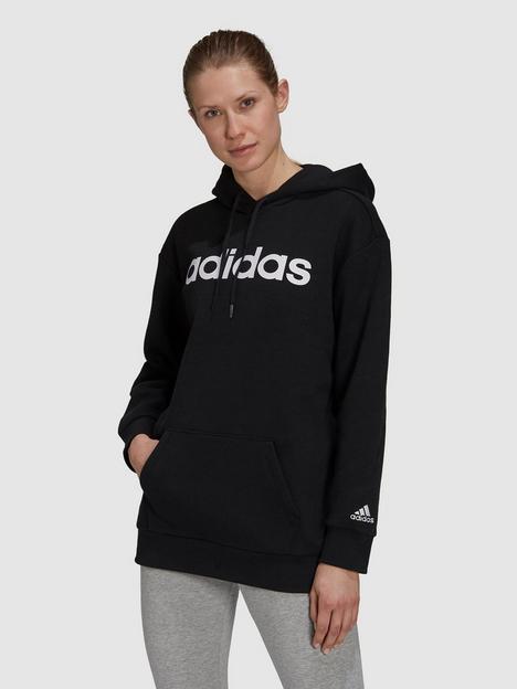 adidas-linear-oversized-hoodie-blackwhite