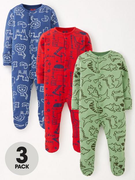 mini-v-by-very-baby-boysnbspprint-sleepsuit-3-pack-multi