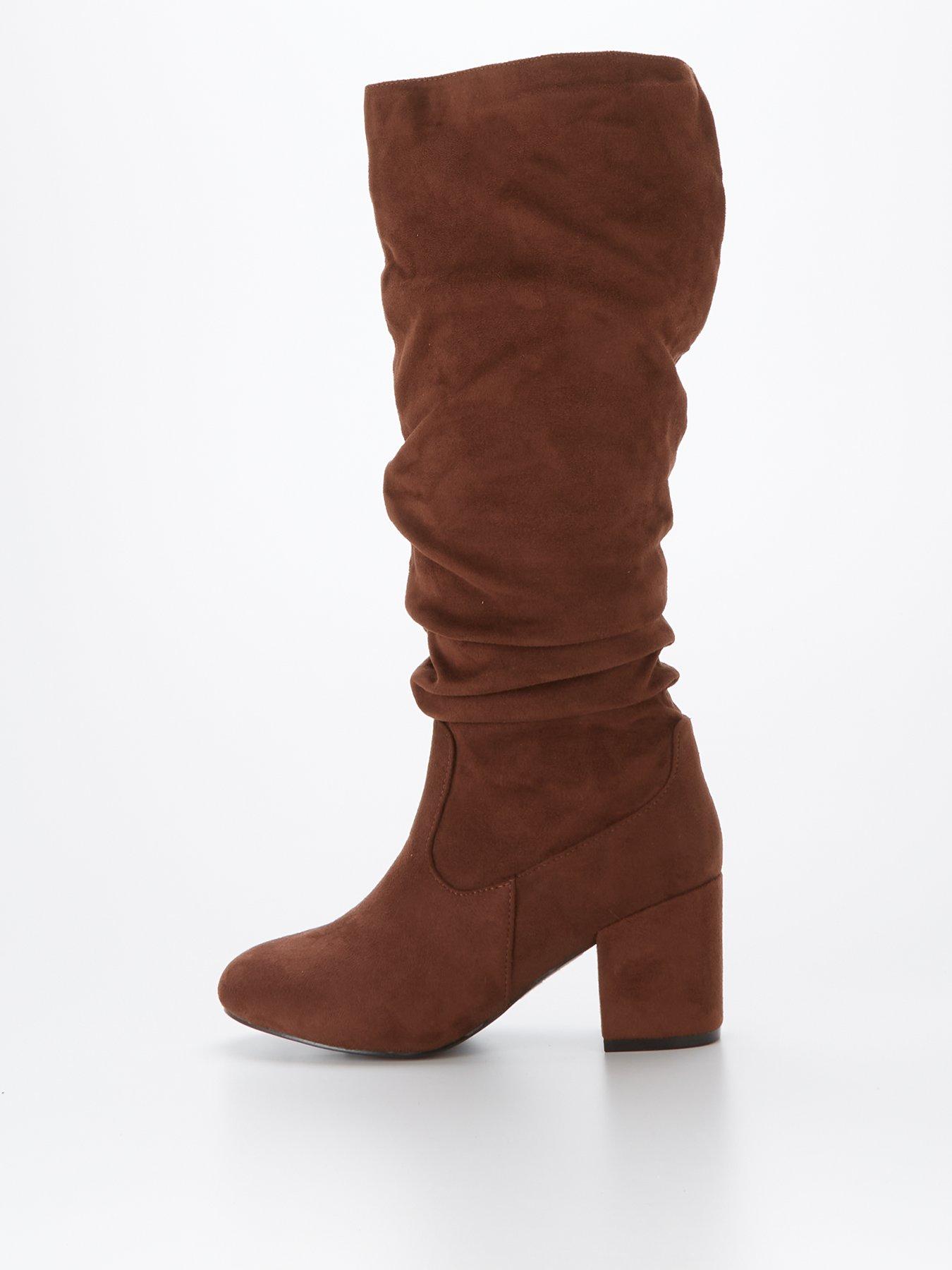 wide fit slouch knee boots