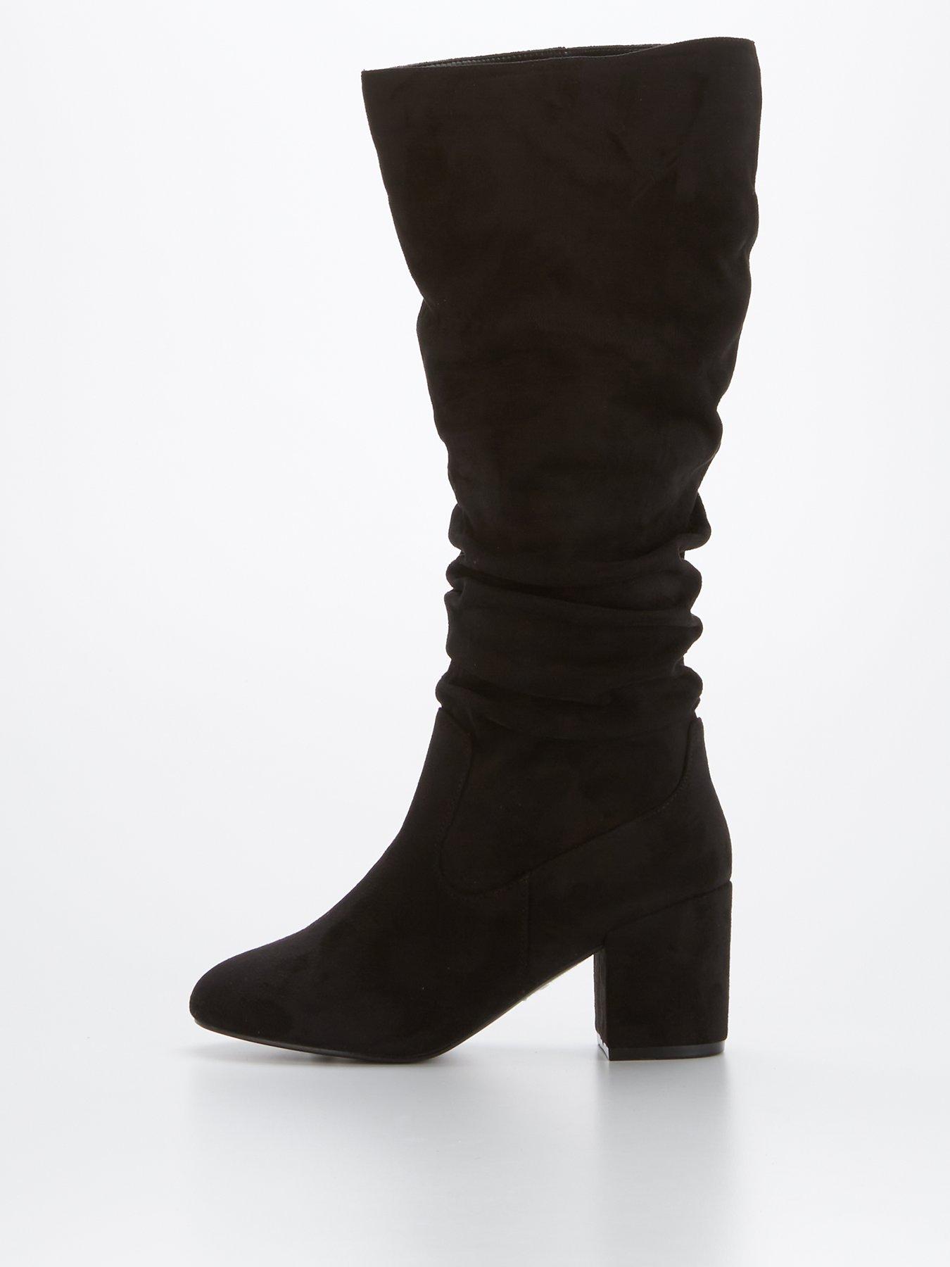 wide fit slouch knee boots