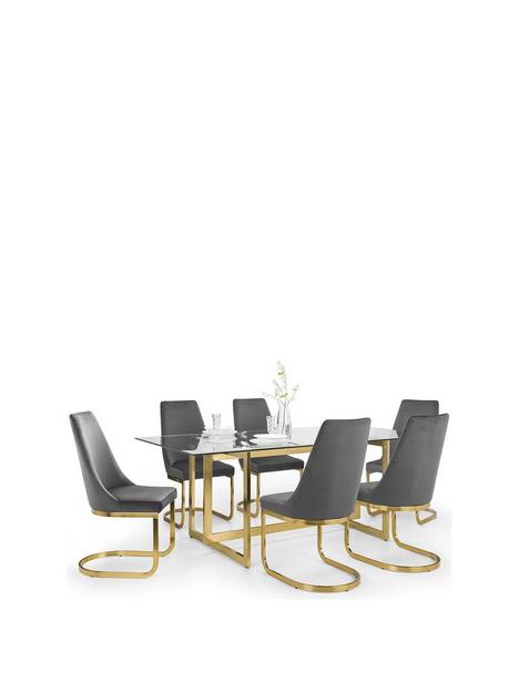 julian-bowen-minori-200-cm-glass-top-dining-table-6-vittoria-chairs-greygold