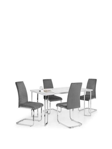 julian-bowen-positano-150-cm-diningnbsptable-4-calabria-velvet-chairs-marblegrey