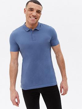 new-look-blue-short-sleeve-muscle-fit-polo-shirt